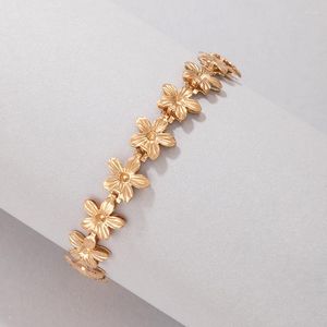 Braccialetti Charm Flowers vintage per donne geometrie eleganti in metallo regolabile singolo Bangle singolo 2022 Gioielli di moda femminile 20803