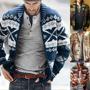 남자 스웨터 EST 캐주얼 겨울 블루 남성 카디건 스웨터 재킷 패션 니트 스웨터 라펠 가을 스트리트웨어 지퍼 스웨터 코트 220928