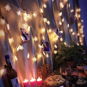 Snowflake LED Strings Light Fairy Warm White Garland Home Home Christmas Fairy Decor Decor de casamento Decoração de Natal para casa Navidad