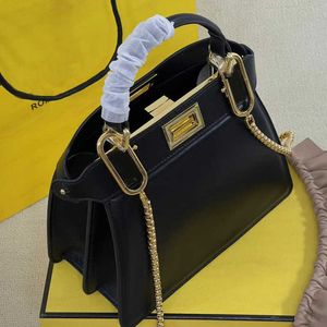 Bolsa Feminina Bolsa Tote Bag Cadeia Crossbody Bolsas de Ombro Couro Genuíno Alça Removível Ouro Sólido Cor de Metal Carteira de Alta Qualidade Bolsas Bolsas