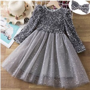 Girl's Dresses Girls Christmas Dress Long Sleeve Printed Snowflake Year Costume Xmas Clothes Kids For Marry Sweater 220927