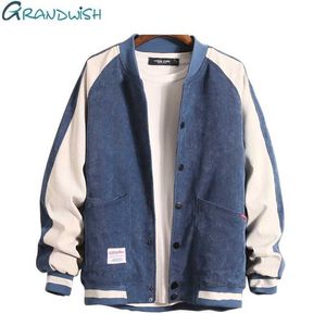 Jackets masculinos Grand Baseball Jacket Mens com Button College Patchwork Jacket Men Plus Size M-3xl Bomber Jacket Men Fashion da743 T220926