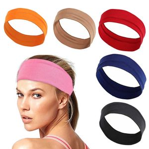 23 Colors Fashion Sports Headband Wide Elastic Yoga Hair Bands Running Fitness Headwear Women Turban Head Warp Hairband Sweatband VTM TB2010