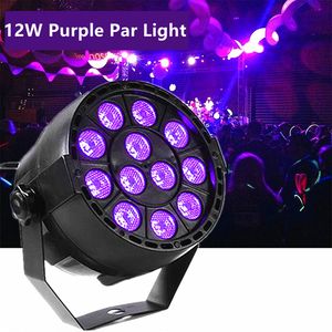 Imprezy DJ Bar Mini LED LED LED Plastikowe Par Lighting Night Club LED 12x1W RGBW Flat DMX 512 Aktywowane światło imprezowe sceniczne