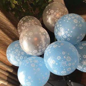 Christmas Decoration Balloon 12 Inch Snowflake Latex Balloon Xmas Snowflakes Printed Balloons Party Decorations Supplies BH7677 TYJ
