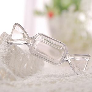 100Pcs Plastic Wedding Candy Shape Boxes Transparent Clear Sweet Shaped Case Storage Container Baby Shower Favor Wholesale Mini Jewelry Bracelet Earring Storage