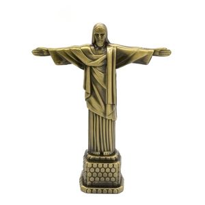 Przedmioty dekoracyjne figurki 1 sztuk 18cm metalowe brazylia Crist Redentor figurka jezusa figurka chrystusa odkupiciela statua katolicki prezent Home Decor 220928