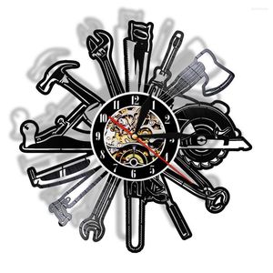 Wall Clocks Car Garage Tools Record Clock Mechanic Service Watch Repairing Tool Repairman Gift Man Cave Room Decor