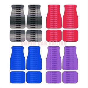 4pcs Racing Sport Car BRIDE Fabric Floor Mats Protector JDM Style Universal Waterproof Non-Slip Auto Interior Carpets 0929