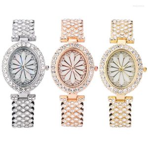 Wristwatches Korean Style Selling Fashion Diamond-Embedded Watch Steel Belt Fritillary Surface Personality Oval Diamond Simple