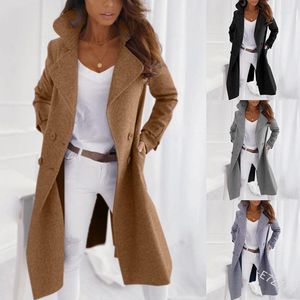 Women's Wool Women's & Blends Casual Coat Long Woolen Top