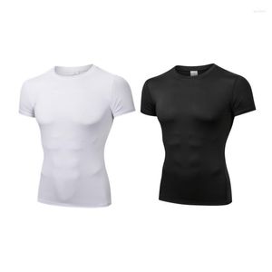 Racing Jackets Quick Dry Running Men's Compression T-shirt Breathable Football Suit Fitness Tight Sportswear Riding Short Sleeve Shirt