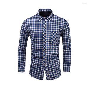 Casual shirts voor heren heren plus maat xs-xxl puur katoenen flanel plaid voor heren lange mouw overhemd mannelijk zacht comfort slank