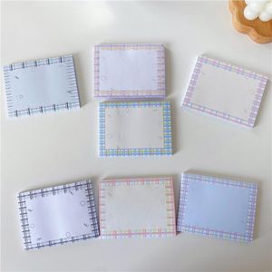 Morandi Plaid Ins Memorando Pads Decorativa Material Papel Diy Mensagem de Scrapbook Nota Notas fofas de artigos de papelaria