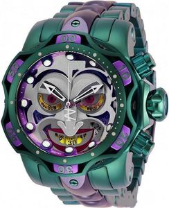 22 예약 유형 -2423 DC Comics Clown Venom Limited Edition Swiss Quartz 시계 크로노 그랩 실리콘 밴드 Quartz Watch