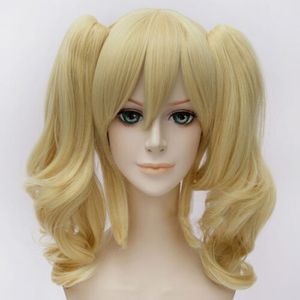 女性ライトブロンドヘアコスプレウィッグレイドウィッグ45cmポニーテール