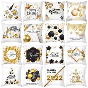 Christmas Decorations Cushion Cover Merry For Home 2022 Cristmas Ornament Pillow Case Xmas Navidad Gifts Year