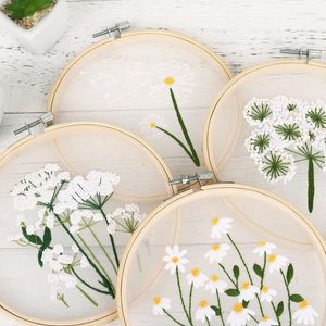 Arts And Crafts Dandelion Flower DIY Embroidery Kit Transparent Fabric Pattern Printed Cross Stitch Needlework Sewing Art Painting Home