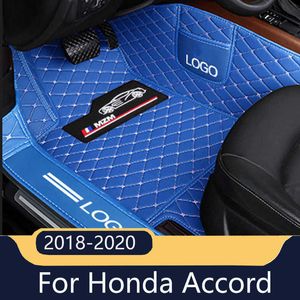 Tapete de couro personalizado para Honda Accord 2020 2019 2018 Tapetes de couro à prova d'água tapetes automotivos interior 0929