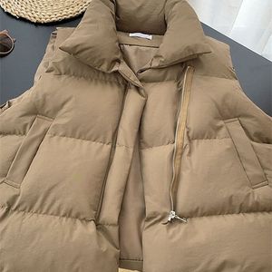 Damenwesten Weste Frauen Solide Stehkragen Pufferjacke Damen Ärmellose Strickjacke Weibliche Winter Warme Weste Veste Sans Manche Femme 220928