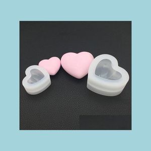 Stampi Stampo in resina Sile 3D Cuore Trasparente Flessibile Stampi riutilizzabili Ornamenti Sapone Mod Argilla 8Cm 5.5Cm Consegna di goccia 2021 Strumento di gioielli Dh87J