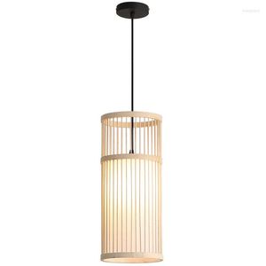 Pendantlampor Creative Dinning Room Bamboo Chandelier Light Tea Restaurant Japanese Dekorera enstaka huvud