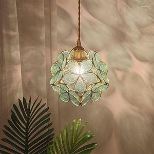 Pendant Lamps Petal Glass Ceiling Light Chandelier Porch Corridor Staircase Cloakroom Balcony Entrance Creative Lamp Hanging