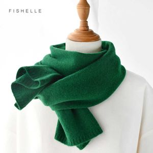 Scarves wool scarf women and men solid color winter warm knitted short thin scarves ladies adults kids Christmas new year gift Y2209