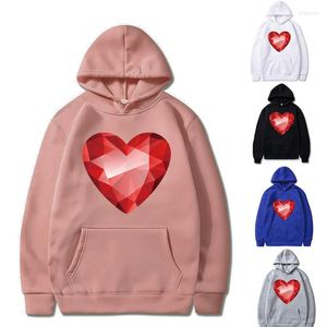 Erkek Hoodies Erkekler Sweatshirts Trend Erkek ve Kadınlar Harajuku Kırmızı Elmas Aşk Baskı Külverleri Moda Giyim Üstleri Unisex Casual