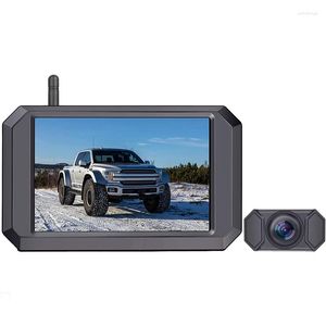 Câmeras de vista traseira do carro Sistema de câmera de backup sem fio digital de 5 polegadas 1080p HD IP68 à prova d'água para campista de caminhão