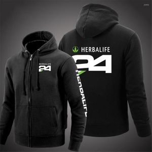 Herrjackor 2022 Herbalife 24 tryck anpassad Cardigan Mens Topps blixtl￥s huva kappa jacka design dekal mode casual sweatshirt hoodies