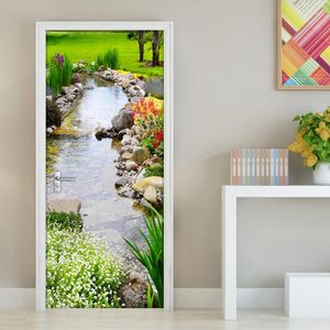 Sfondi Park Creek Grass 3D Pittura murale fai-da-te Carta da parati murale Carta da parati Carta da parati Adesivo per camera da letto in PVC