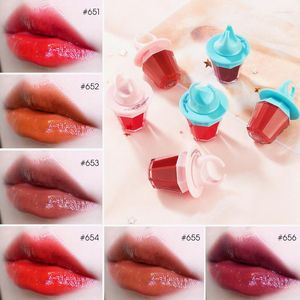 Lip Gloss Cute Summer Ice Cream Lipgloss Moisturizing Glossy Makeup Long Lasting Liquid Lipstick Sweet Red Tint Lipglaze Cosmetic