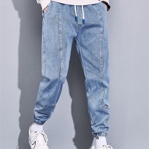 Mens Jeans Spring Autumn Plus Size Baggy Jeans Män Black Blue Stretch Cotton Denim Joggers Lastbyxor Casual Loose Harem Jean Trousers 8xl 220929