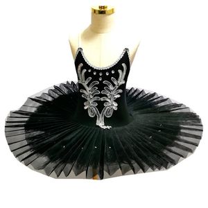 Dancewear Black Ballet Tutu Skirt For Children's Swan Lake Costumes Kids Belly Dance Clothing Stage Performance Dress 220929