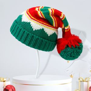 Piękna dzianinowa czapka z dzianinem czapka świąteczna czapka z piłką NOWOŚĆ