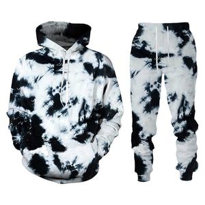 Men's Tracksuits New Fashion Tie Dye Style Pullover Sweatshirt Hoodie and Pants Set Harajuku Men Women Tracksuit Casual Men's Clothing Suit G220927