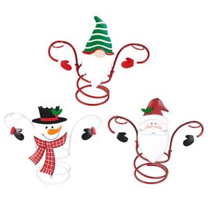 Christmas Decorations Holiday Wine Bottle Glass Holders Theme Organizer Rack Desktop For Home Decor Snowman Xmas Gifts