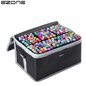 마커 EZONE 24/48COLORS 듀얼 팁 브러시 손 페인트 페인트 펜 아트 그리기 그림 색칠 공부 전문 기름 220929