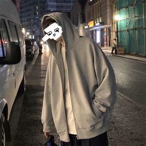 Herrtröjor tröjor bekväma rent zip upp höstfleece hooded tröja hip hop hoodie för klassiska hoody pullover tops white 220929