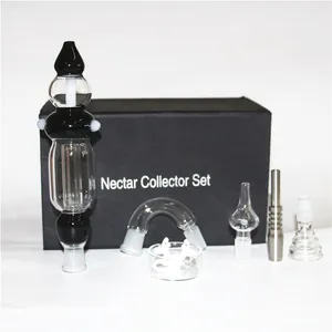 Fumar Mini Glass Bongs Pipes Kits de néctar con Ti Nail NC Smoke Nails Néctar Oil Rig Silicone Water Pipe Dab Rigs