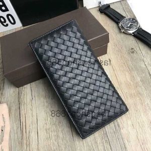 5a Quality Free Shipment Small Leather Good Kniting Continental Wallet Hand-woven Intrecciato Long Purse Men's Crafted Sheep Leather Bag