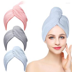 Towel Brand Microfiber Hair Quick Drying Wrap Super Absorbent With Button Coral Velvet Soft