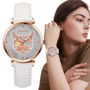 Armbandsur lyxkvaliteter Kvinnor Fashion Quartz Watches 2022 Simple Leopard damer läder casual kvinnliga klockgåvor