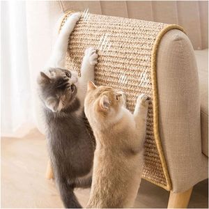 Móveis de gato arranhões arranhões sisal tapat scratch para sharnen unhas raspador s brinquedos de árvore de cadeira de cadeira sofá tapete protetor 220928