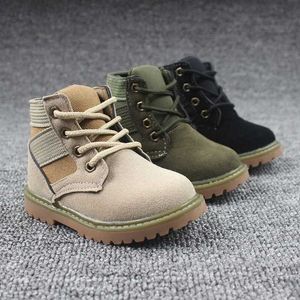 Boots Children Baby Boys Winter Velvet Warm Boots for Kids Boys Army Green Chle Cloy Boots 1 2 3 4 5 6 years t220928 New T220928