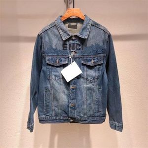 Luxury Brands Men Ladies Lapel Denim Jacket Fashion Outer International Designer Ladies Casual Outerwear M-XL European size