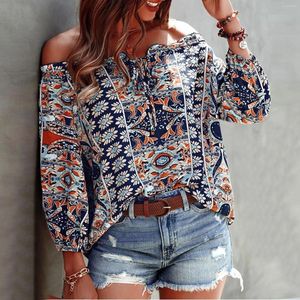 Blouses femininas PLUSS CLOUS DE TAMANHO PARA MAN MOMENS TOP SEXO SEXY OFT OMBRO FLORAL LONGA MANAGEM LONGA CLAVA CRUPPED MEDIONS MULHERES