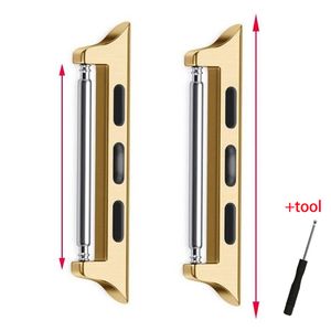 Smart Straps Connector Adapter do zegarek zegarków Apple Stal nierdzewna dla IWatch Series 6 5 7 Pasek złącza paska 38 mm 40 mm 42 mm 44 mm łatwy w instalacji