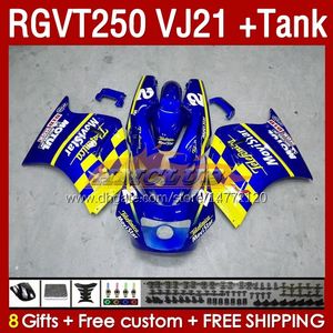 & Tank Fairings Kit For SUZUKI RGV250 VJ21 SAPC RGV-250CC RGVT-250 1988 1989 Bodyworks 159No.69 RGV-250 RGVT250 88 89 RGVT RGV 250CC 250 CC 88-89 Fairing Kit blue factory